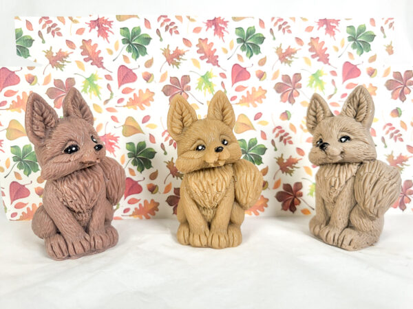 Ręcznie robione mydełko glicerynowe w kształcie liska, pachnące i ozdobne, idealne na prezent dla dzieci i dorosłych