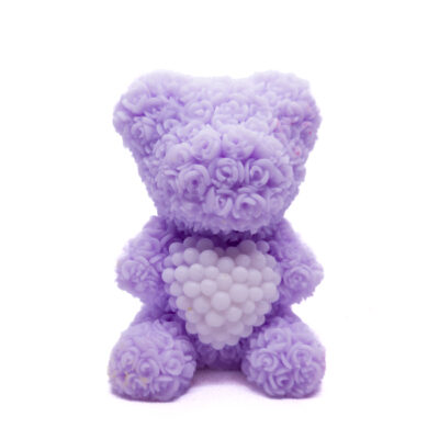 Mydlany Miś z Róż – ręcznie robione mydełko glicerynowe z sercem